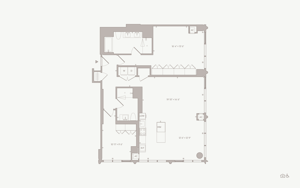 PH Big 2BR - Unit 2806 - 2 bedroom floorplan layout with 2 bathrooms and 